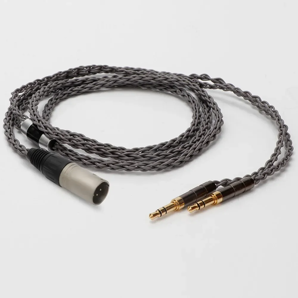 8コア 4.4mm 4ピン XLR - 2.5mm ヘッドフォンケーブル OCC 銅銀メッキ