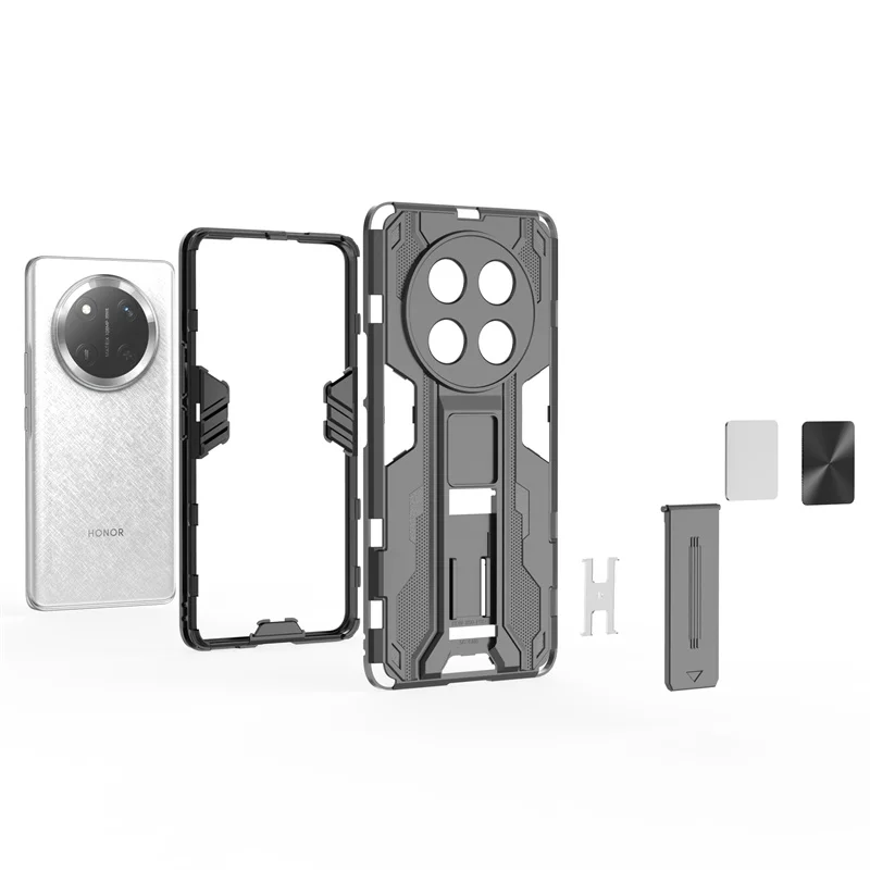 Shockproof Armor Phone Case with Magnetic Holder and Stand – Durable Hard PC Back Cover