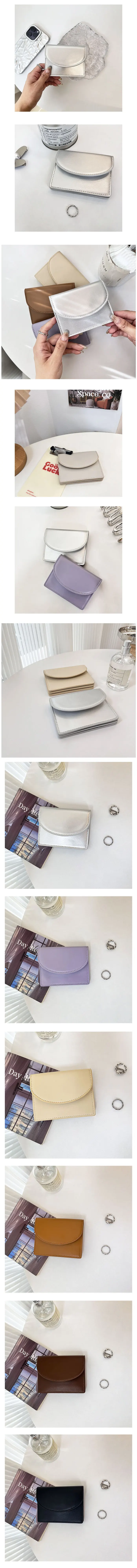 Korean version sier simple cover type coin ins student wallet female card bag_voghion.com