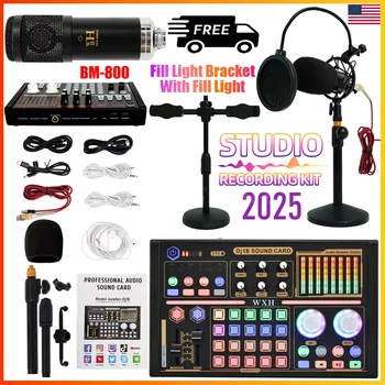 Podcast Mixer Equipment Microphone Bundle Kit,BM-800 Podcast Microphone Set 2025 1