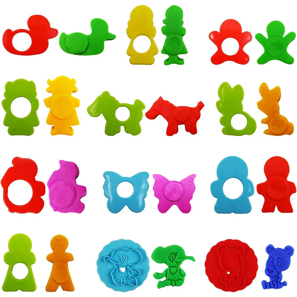 Children Cartoon Dinosaur Fruit Roller Cutter Scissors Dough Accessories Plasticine Mold Early Educational Toy Dough Play Tools 5