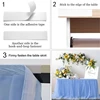 Sheer Table Skirt Tablecloth 3-Ply with LED Lights Premium Gold Edge Wedding Party Cake Table Decoration 4