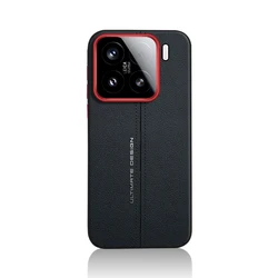 Elegant Business PU Leather Case with Soft TPU Edge - Ultra Thin Cover for Xiaomi 15s pro (Black)