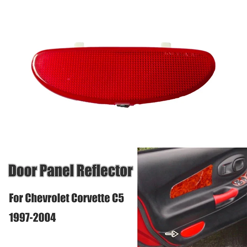 

10295148 Car Interior Door Panel Reflector Red/Smoke Plastic Accessories for Chevrolet Corvette C5 1997 1998-2002 2003 2004