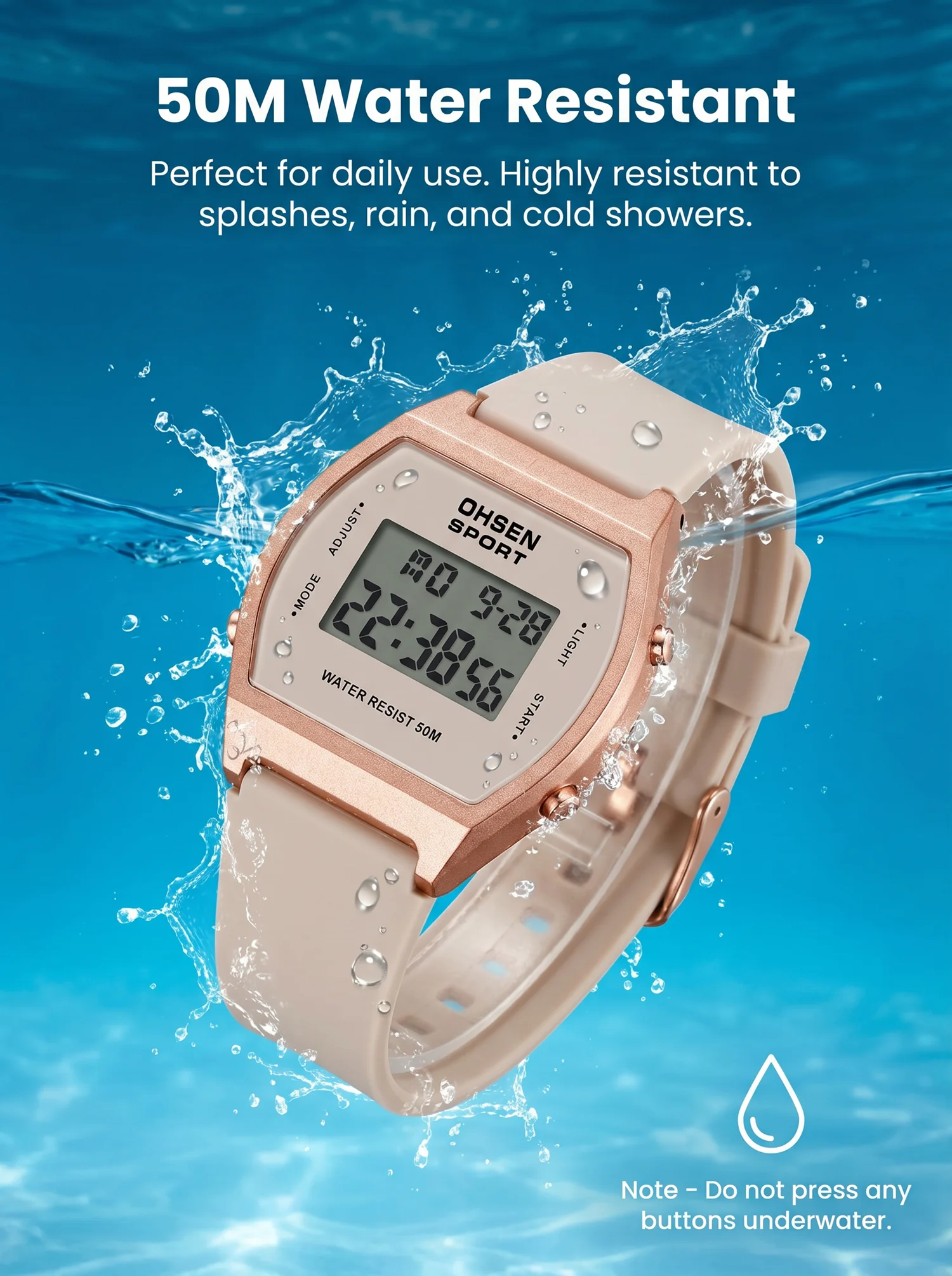 Digital Watches for Women White Fashion Waterproof Sport Watch for Girls reloj mujer Electronic ladies Wristwatch  Alarm Clocks - 5