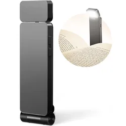 Rechargeable LED Clip-On Book Light with Adjustable Brightness and Eye-Protection (Black)