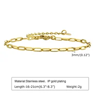 Non Tarnish Stainless Steel Bracelet Gold Plated Stackable for Women, Thin Herringbone Chain Bracelet Waterproof Jewelry Gift