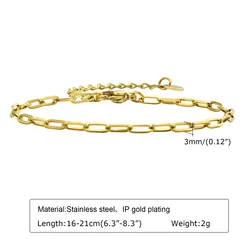 Elegant Gold Plated Stainless Steel Herringbone Chain Bracelet - Stackable, Non Tarnish, Waterproof Jewelry Gift (BR - 1515G)