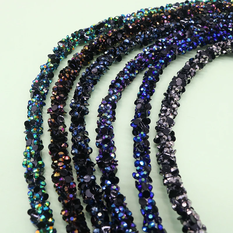 

5yards 8mm Glitter Rhinestones Sequins Trimmings Soft Tube Cord Rope Strings Dor DIY Garment Shoes Party Decoration Wedding