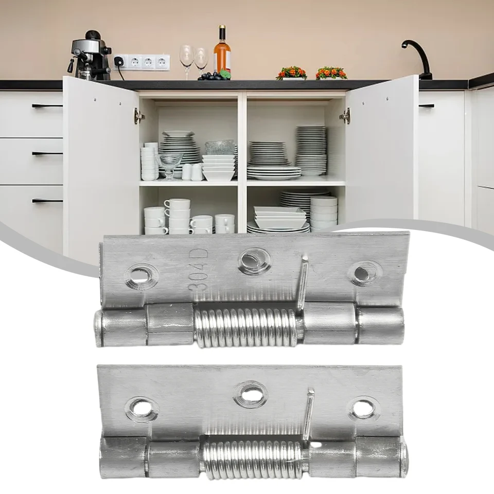 Cerniere A Molla A Chiusura Automatica, 2 Pezzi In Acciaio Inox, Perfette Per Armadi E Porte
