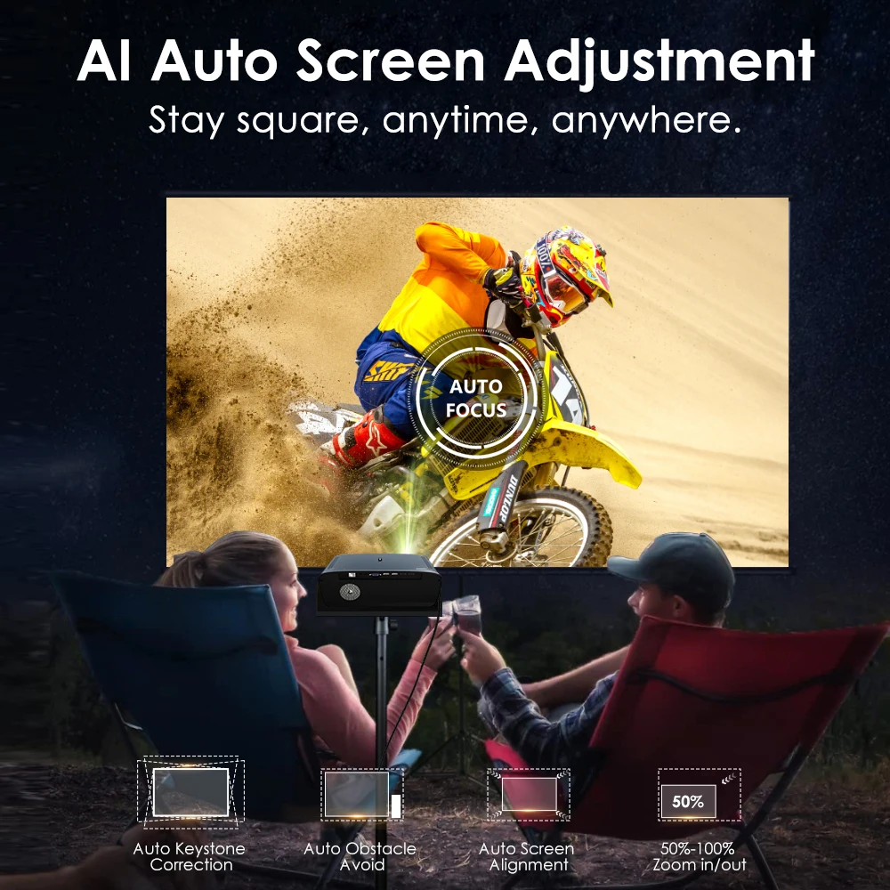 【4K UHD Android 11 Projector】Netflix Licensed 5G WiFi Dolby Video Outdoor Portable Home Cinema 80000 Lumens Projectors 2025 New 6