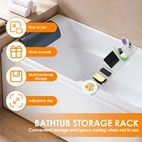 Clear Bathtub Tray Expandable Bath Shelf Over Tub Bathtub Storage Table Multifunctional Bathroom Accessories for Home Bathroom 2