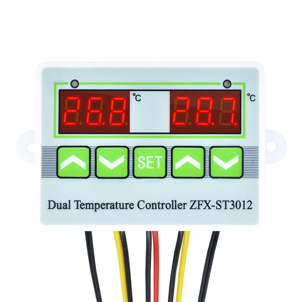 ZFX-ST3012 LED 디지털 디스플레이 온도 컨트롤러 지능형 디지털 듀얼 온도 조절기 온도 컨트롤러 실내 충전기