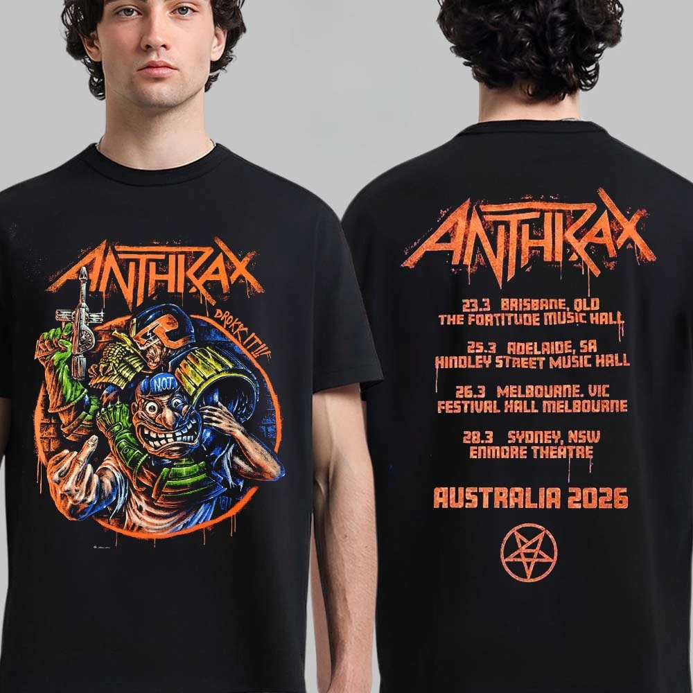 새로운 Anthrax 코튼 밴드 셔츠 유니섹스 여름 짧은 소매 패션 브랜드 티 럭셔리 캐주얼 빈티지 티셔츠