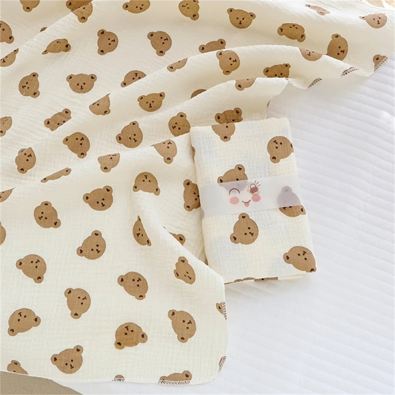 New Cartoon Cotton Gauze Baby Swaddle Blanket Double Layers Muslin Newborn Blanket Wrap Super Soft Boy Girl Bath Towel Stroller 2