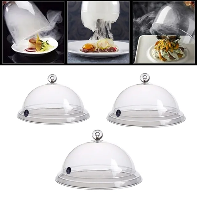 Háztartási Dohányzás Kupola Motorháztető Átlátszó Konyhai Főző Füstház Akril Szivattyú Csengő Infuser Cloche Snack Portálca Fedelek