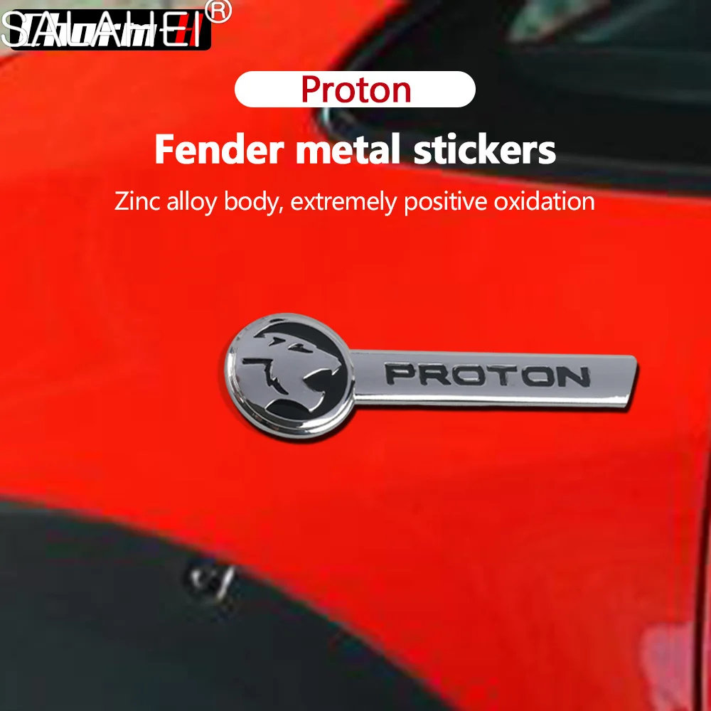 

2Pc Car Logo Zinc Alloy Wing Fender Sticker Automatic Badge Suitable For PROTON Dallas Emblem Stickers Auto Decorate Accessories