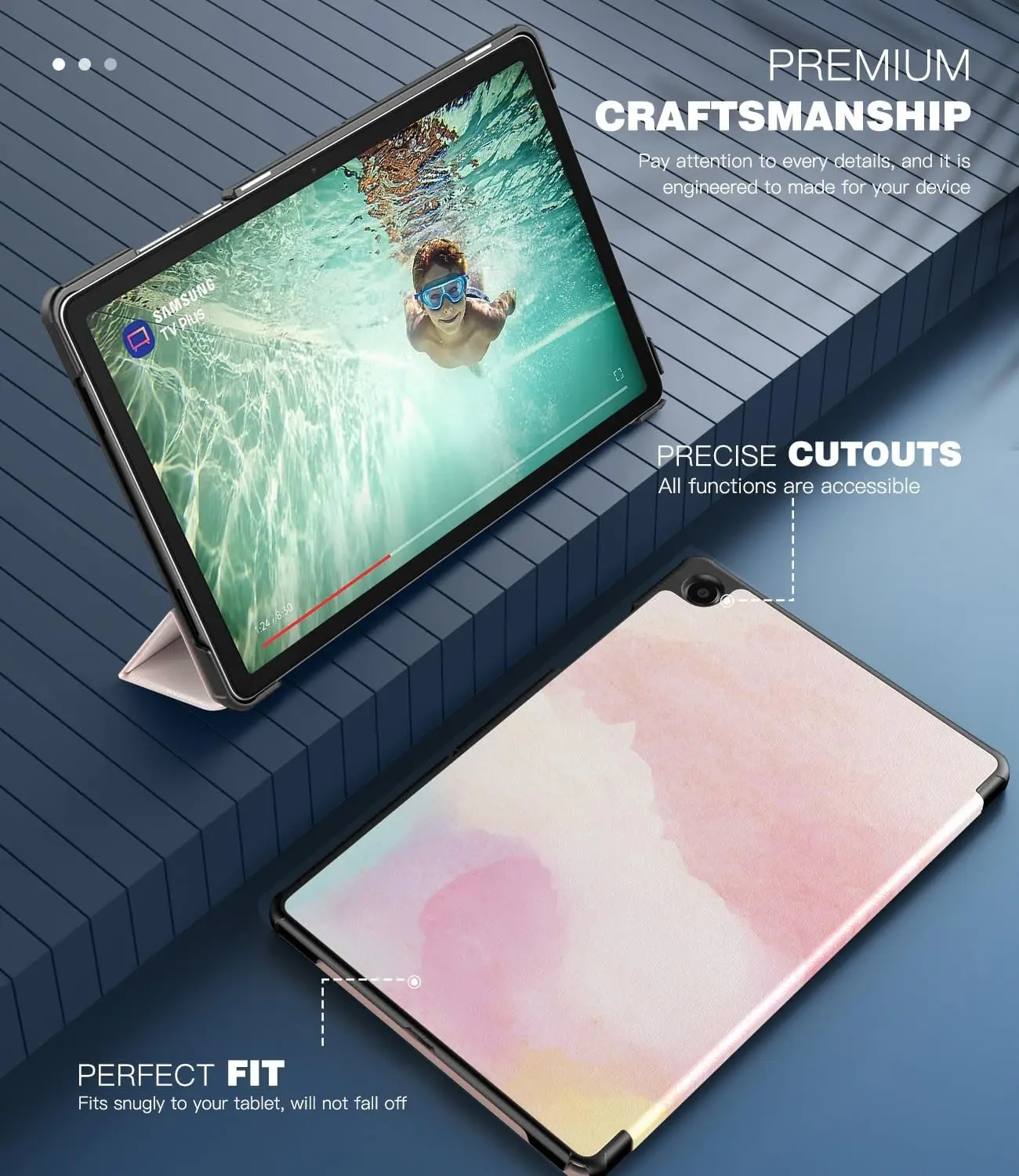Slim Lightweight Stand Protective Tablet Case with Auto Wake/Sleep Feature