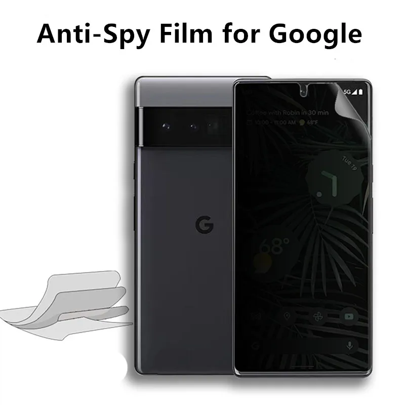 

Matte HD Transparent Anti-Spy Hydrogel Soft Film for Google Pixel 8 7 Pro 6 6A Anti-Shatter Privacy Screen Protector No Glass