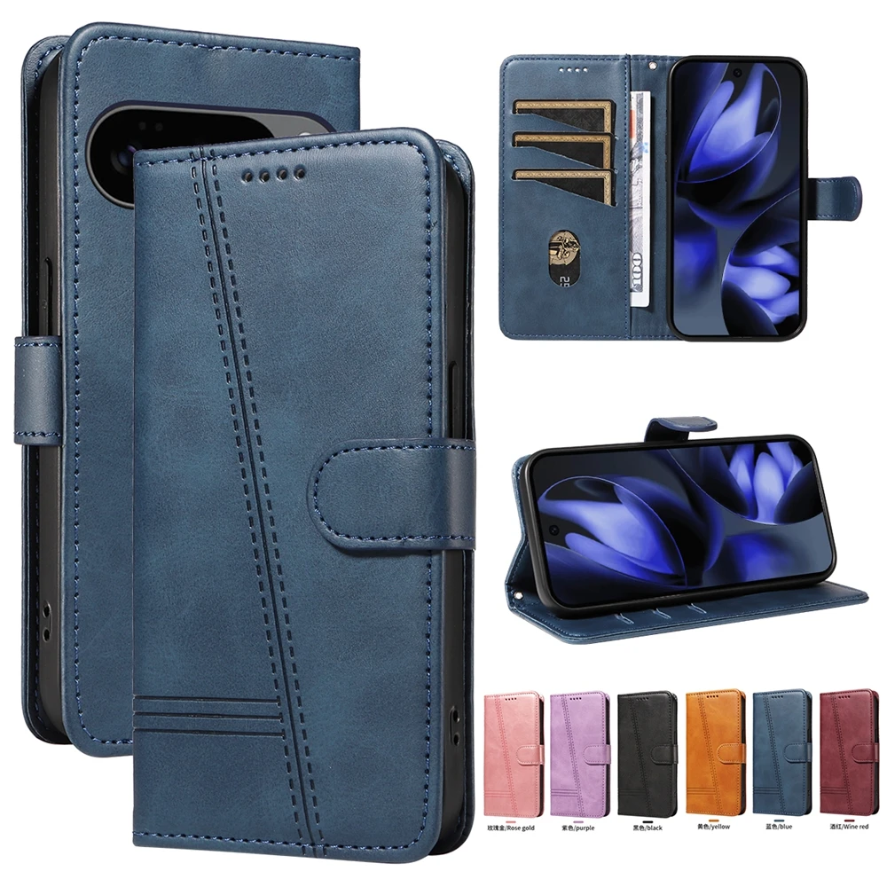 Premium Magnetic Flip Leather Wallet Case with Card Slots - Protective Cover