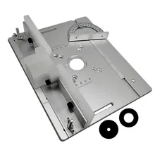 Placa de inserção da tabela do roteador de alumínio com medidor de mitra para bancos de madeira serra de mesa multifuncional aparador máquina de gravura