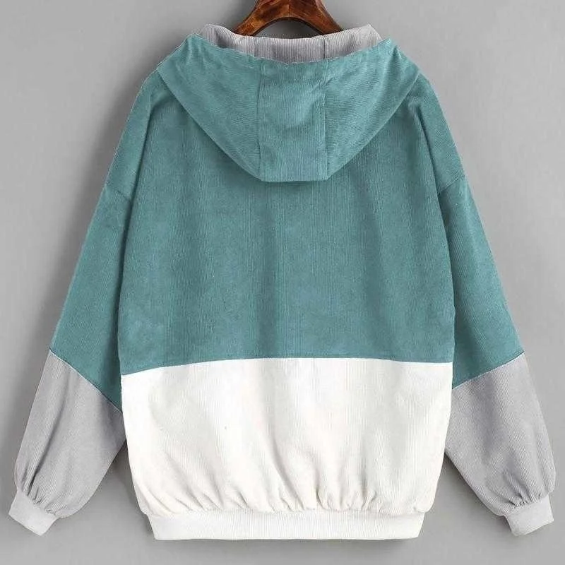 Oversized Corduroy Patchwork Jacket
