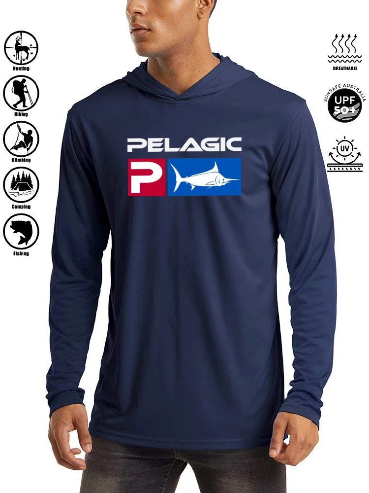 

Новинка 2024, толстовка PELAGIC, Спортивная вентилируемая Повседневная легкая тонкая модная одежда для рыбалки, кемпинга