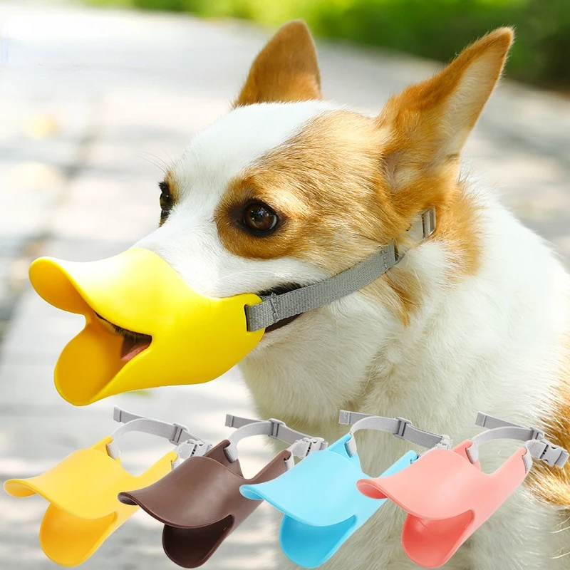 Dog Muzzle Silicone Duck Muzzle Mask For Pet Dogs Anti Bite Stop