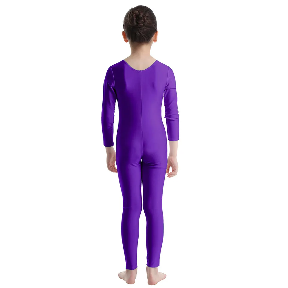 Bambina Body Leotard Bambina Body A Manica Lunga Per Bambine - Per Danza E Ginnastica, In Poliammide/elastane, Colori Unici Body Ragazze 3-12 Anni Body Danza Classica