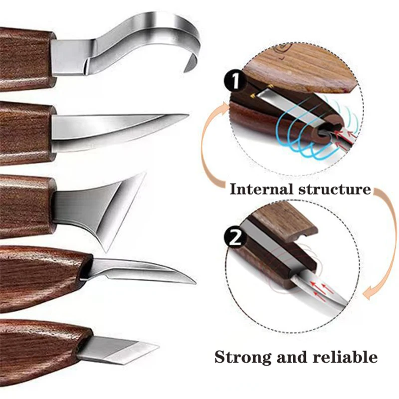 Wood carving chisels Chisel Carving Knife Woodcut DIY Hand Wood Carving Tools Woodcarving Cutter Knives Peeling Woodworking Spoon Hand Tools Worker