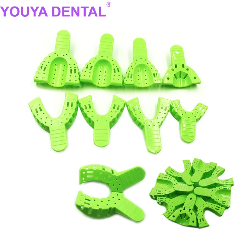 

10Pcs/Set Plastic Dental Trays Impression Material Disposable Extraction Trays High Temperature Sterilization Dental Trays Denta