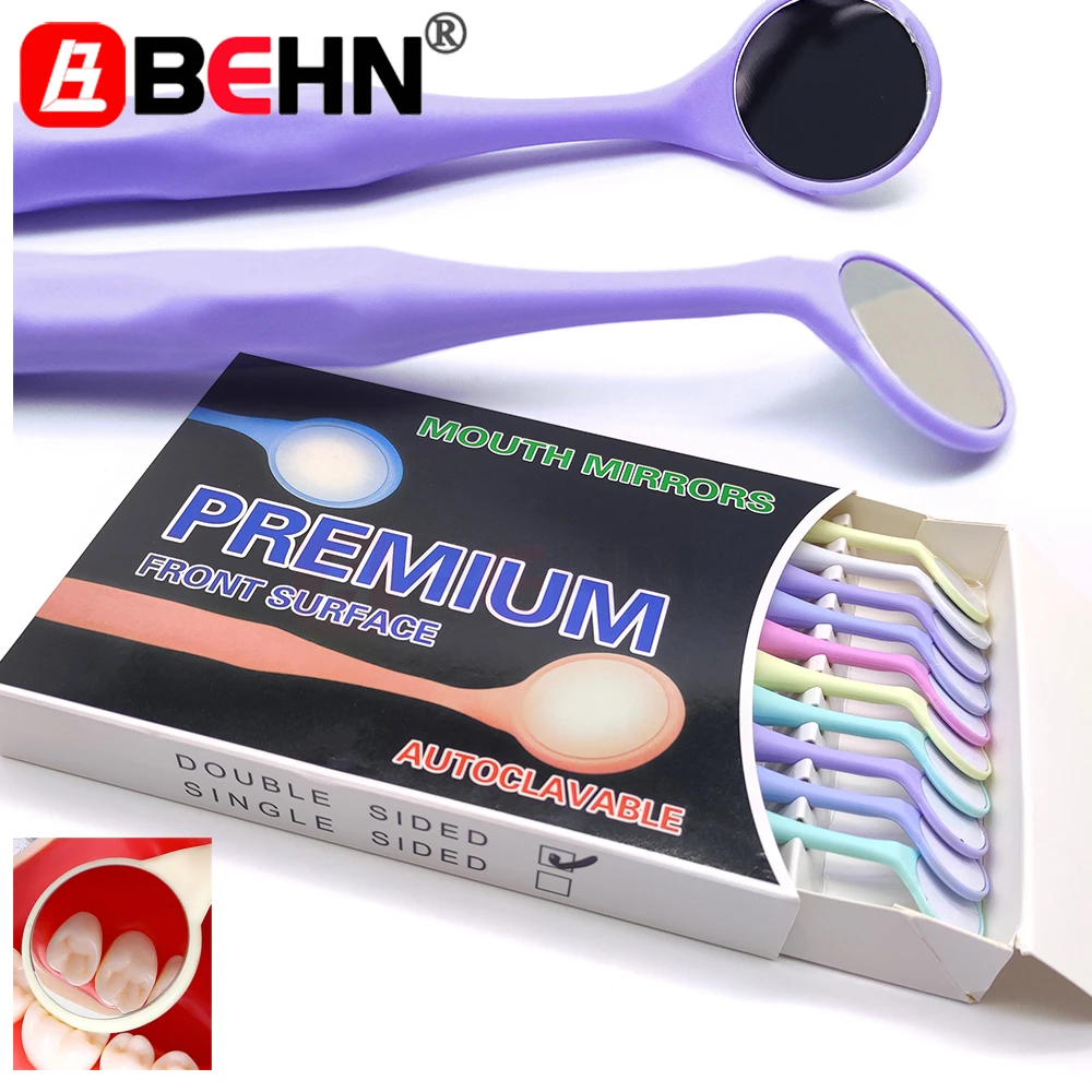 

10pcs/Box Dental Double Sided Mouth Mirrors Autoclavable Premium Front Surface Exam Reflector Oral Mirror Dentistry Tools