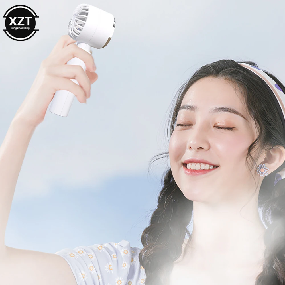 New USB Rechargeable Mini Handheld Turbine Fan Home Office Mute Multi-function Desktop Fan Students Outdoors Portable Pocket