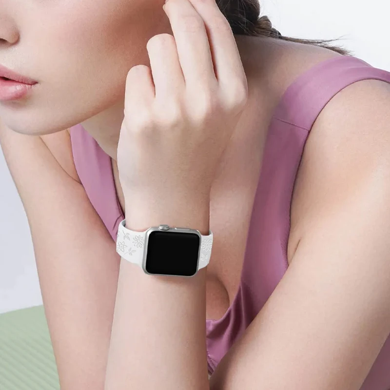 Sunflower Engraved Silicone Band - Universal Fit