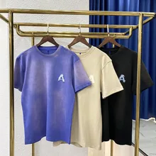 

ADER T shirt Heavy Duty Tie Dye Embroidered Letters Men Women 1:1 High Quality Short Sleeve Ader Error Tops Short Sleeve