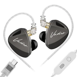 KZ Vader High - Fidelity In - Ear Headphones with Customizable Sound Adjustment and Zobel Network Technology (Vader typec Mic High)