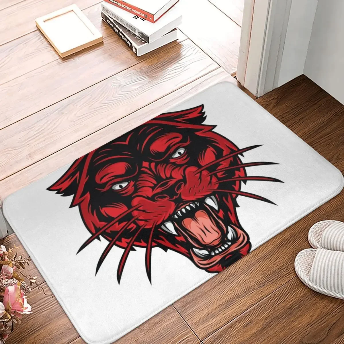 

Red Panther Doormat Rug Carpet Mat Footpad Polyester Anti-slip Absorbent Mat Entrance Kitchen Bedroom Balcony Toilet
