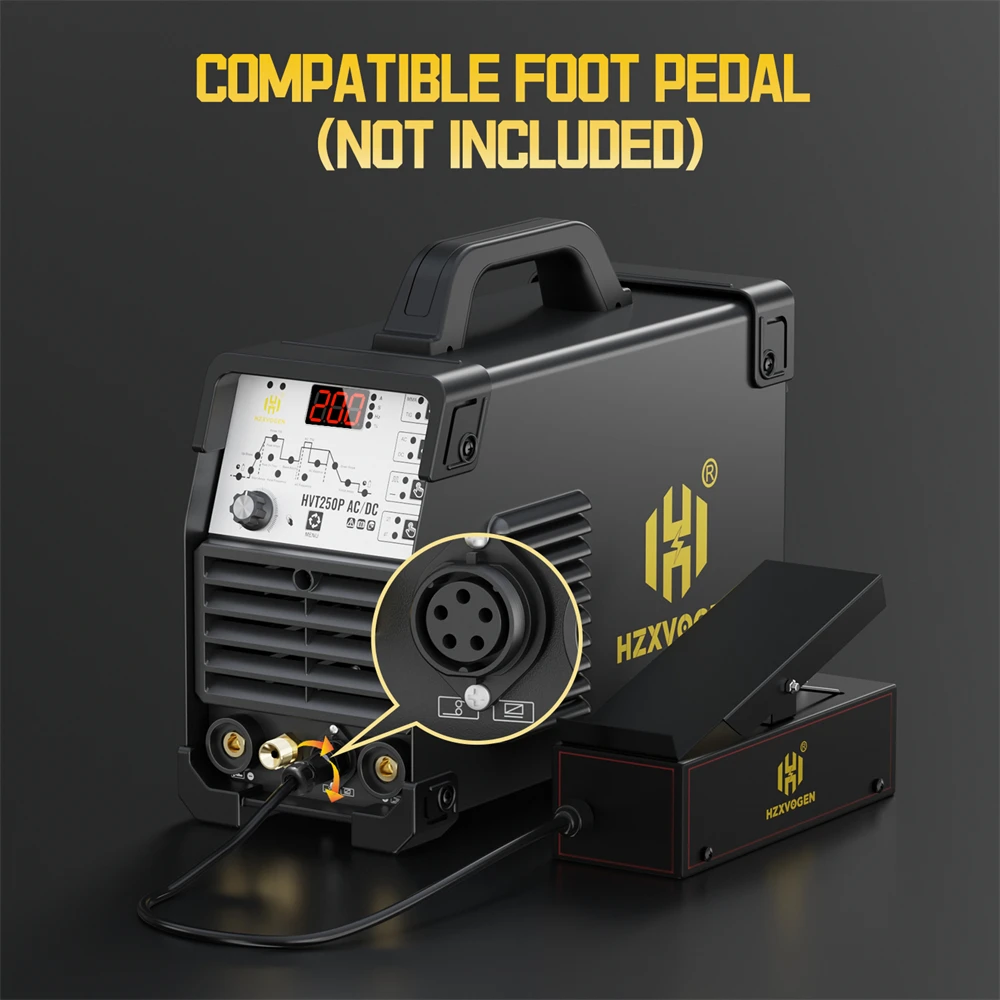HZXVOGEN TIG Welding Machine 200A 4 in 1Aluminum AC/DC HF TIG/MMA ARC Pulse Argon Welder IGBT Inverter 2T/4T Welding Equipment 4