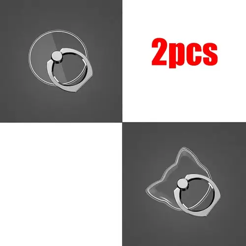 1/2/3/4pcs Transparent Cute Animal Round Phone Stand Foldable 360 Rotating Mobile Phone Ring Holder Smart Phone Accessories - Image 7