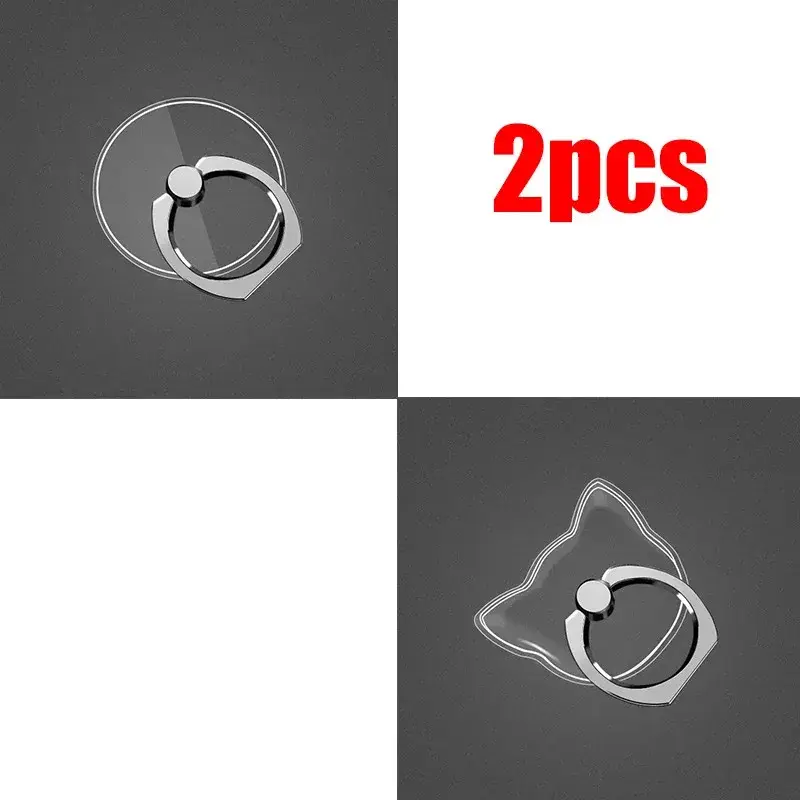 1/2/3/4pcs Transparent Cute Animal Round Phone Stand Foldable 360 Rotating Mobile Phone Ring Holder Smart Phone Accessories - Image 7