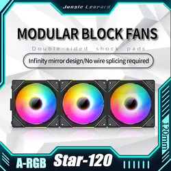 Computer Case Star120 Fan 120mm ARGB Synchronous Cooler for PC Case Air Cooler PC Case Fan 12cm Silent Water Cooling Fan PWM