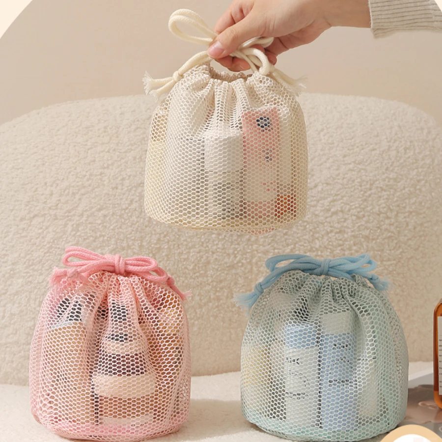 Large Capacity Breathable Travel Toiletry Bag with Drawstring