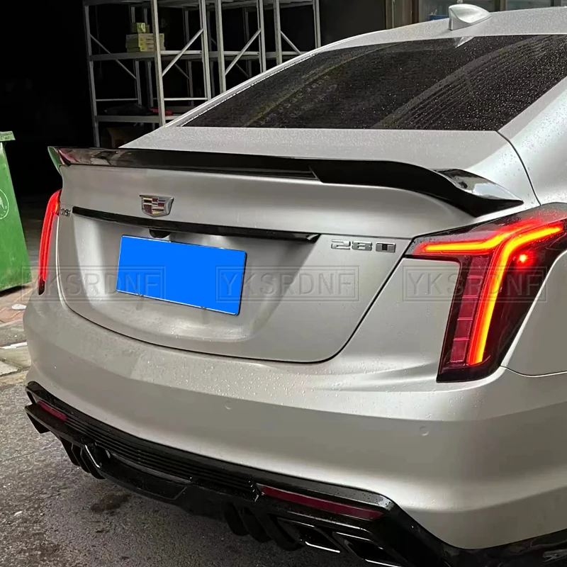 ABS 플라스틱 리어 스포일러 윙 트렁크 뚜껑 커버, 캐딜락 CT5 2020 + 하이 퀄리티, 도색되지 않은 색상, 자동차 스타일링
