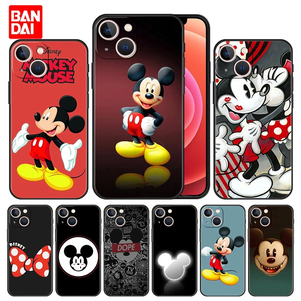 Mickey Mouse Cool Case for iPhone 13 12 11 Pro Max SE 2020 11pro 12pro 13pro Mini Soft Phone Luxury Silicone Cover Black case for iphone 13 pro max