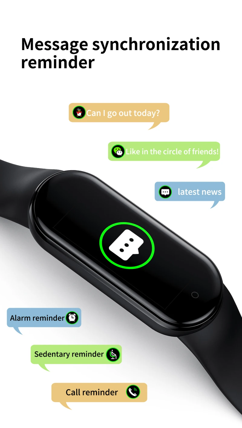 M6 Smart Watches Smart Band Sport Fitness Tracker Pedometer Heart Rate Blood Pressure Monitor Bracelet For Men Women IOS Android