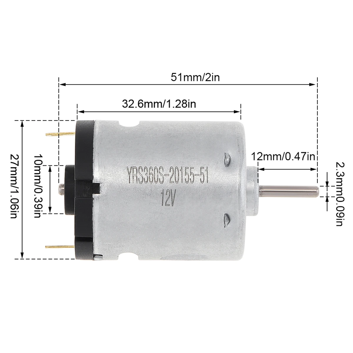 RS360 12V DC 모터 12000RPM DIY 장난감 헤어 드라이어 전기 팬용 고속 카본 브러쉬 마이크로 모터