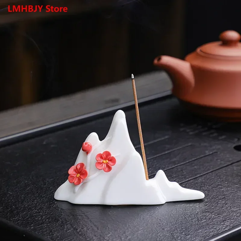 

Керамическая курильница ручной работы с цветами и ниткой, декоративный держатель для благовоний, креативный держатель для каменистой ручки, держатель для благовоний