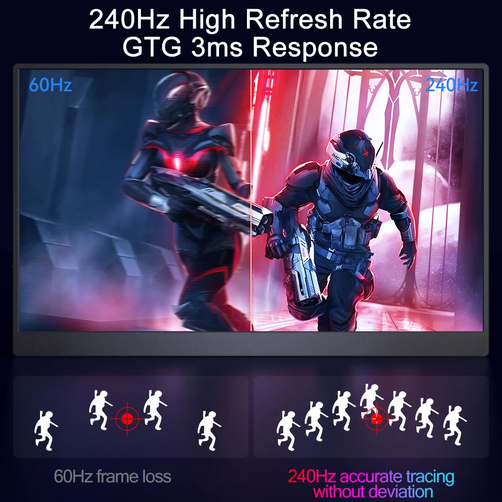 PC Ʈ  Xbox PS4/5 ġ ޴ , 1080P HDR 100% SRGB IPS ȭ, GTG 3MS Freesync  ÷, 17.3 ġ 240Hz