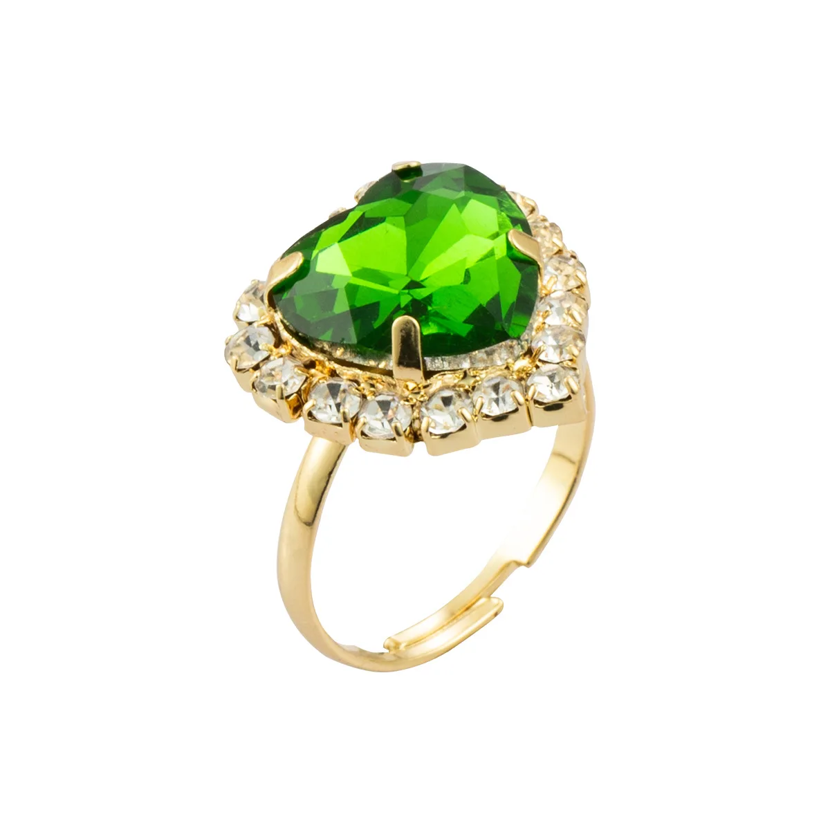 

2023 ME6 Women's Finger Rings for Party Bright Green Pear-shaped Crystal Noble Lady Vintage Style Accessories Gorgeous Gift