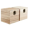1pcs Retro Jewelry Gift Box Sundries Organizer Natural Wood Clamshell Storage Rectangle Case 5